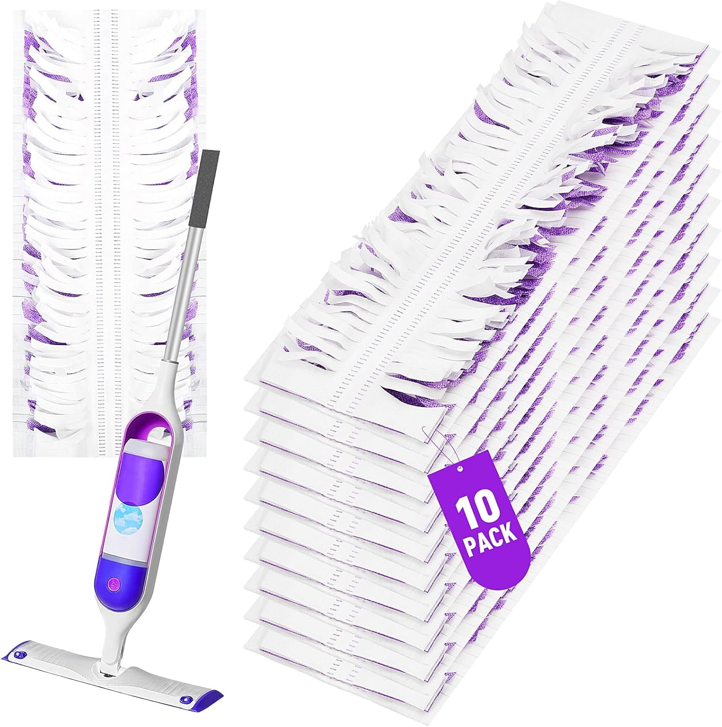 10 Pack Power Mop Refills - Disposable Wet Pads for Mop, Perfect ...