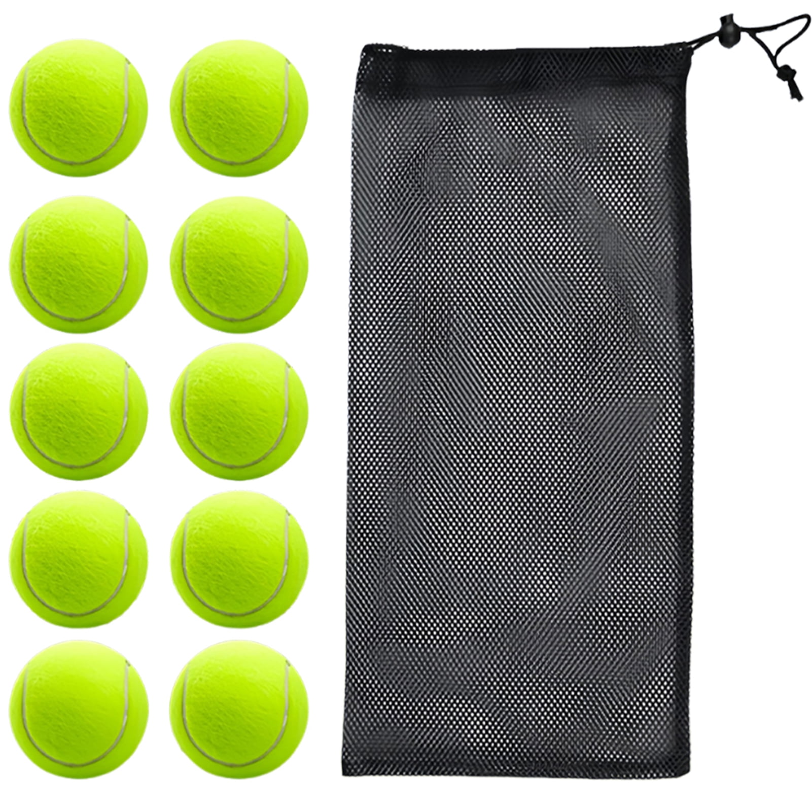 10-Pack Premium Tennis Balls with Mesh Carry Bag – High Elasticity Practice Balls for Tennis Training & Pet Dog Playing – Durable Outdoor Sports Balls