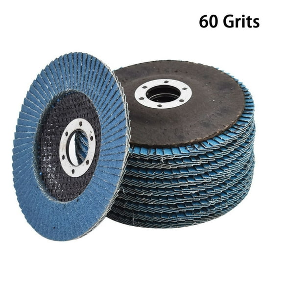 10 Pack Premium Zirconia Flap Discs 4-1/2 X 7/8 inch 40 / 60 / 80 / 100 Grit Grinding Wheel Sandpaper for Sanding Grinding (60 Grits)