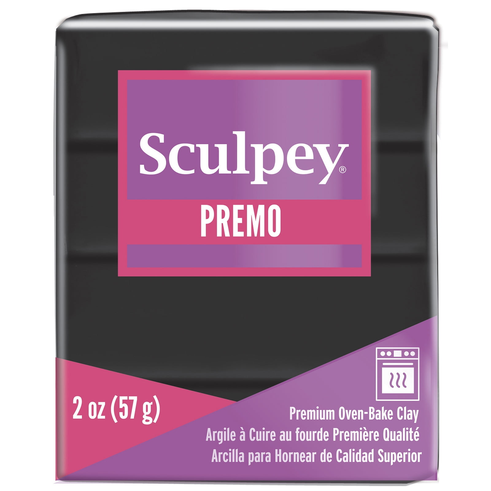 Premo! Sculpey 2oz Black  Oven-Bake Clay - Non-toxic Clay for Sculpting, Jewelry, Modeling, School Projects, Arts & Crafts - Bulk 10 Pack