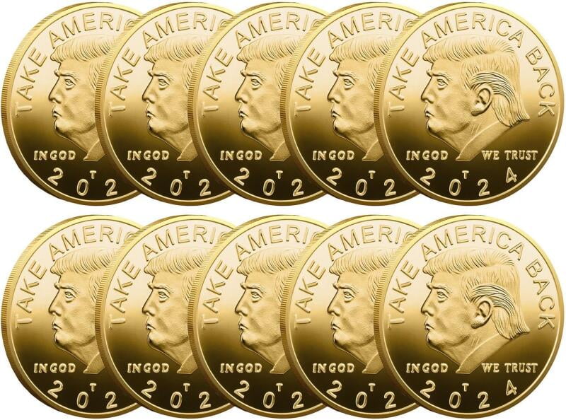 10 Pack President Donald Trump Coin 2024 Keep America Great Challenge