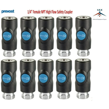 10 Pack Prevost ISI 061201 High Flow Safety Air Coupler 1/4" FNPT Prevo S1