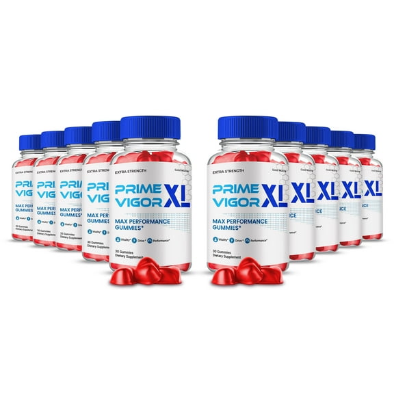 (10 Pack) Prime Vigor XL Gummies for Men, Advanced Formula Prime Vigor XL Max Performance Supplement, Premium All Natural Ingredients Maximum Strength