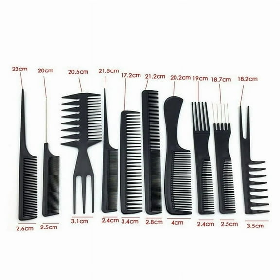 10-Pack Professional Hair Combs Anti-Static Barbershop Style Hair Tools