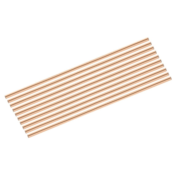 Uxcell Pure Copper Round Rod Diameter Length Solid Copper Rod Lathe Bar Stock for Metal Craft 5 x 204mm 10pcs