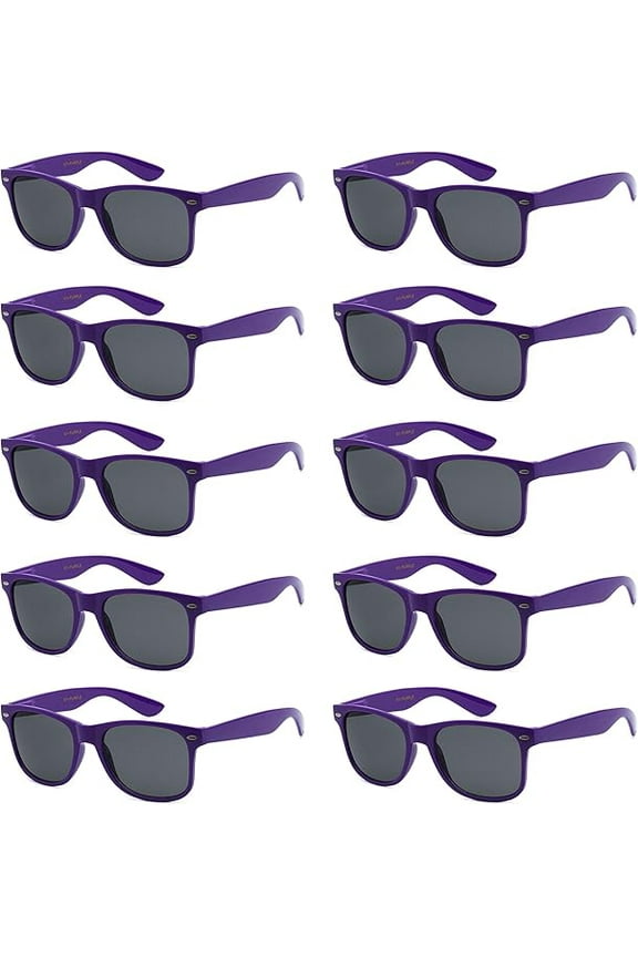 10 Pack Purple Retro 80s Sunglasses Pack