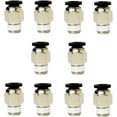 thumbnail image 1 of 10 Pack Push to Connect Tube Fitting, Air Tool Fittings Straight Push Quick Release Connectors Tube Quick Connect Fittings, Male Straight 1/4" Tube OD x 1/4" NPT Thread, 1 of 5