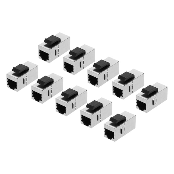 10 Pack RJ45 Cat 6 Ethernet Coupler, Cat6 Shielded Coupler Jacks Female to Female Ethernet Adapter, Silver