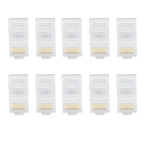 10-Pack RJ45 Modular Metal Connectors for Cat5 Cat5e Network Termination 10PCS