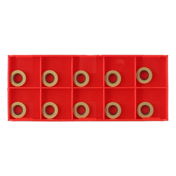 10 Pack RPMW1003MO DP5320 Carbide Round Milling Inserts for Steel, for SRDPN/SRAPR/EMR 5R Holders, Yellow CNC Indexable Cutting Tools