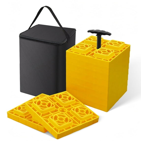 Aiqeek RV/Camper Leveling blocks, 10 Packs Rv Accessories-Interlocking Design for Custom Height-with Carrying Storage Bag and Handles