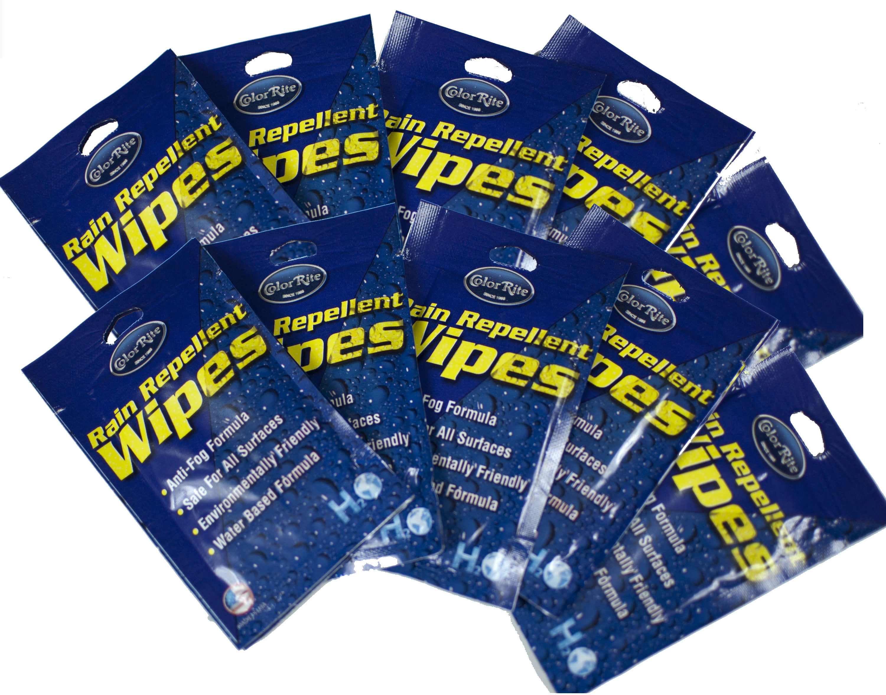 10 Pack Rain Repellent Wipes anti fog, water repellant infused cloths