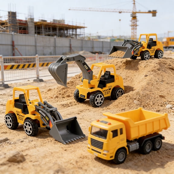 10 Pack Random 1 Piece Package 's Pullback Gift Box Engineering Car Toy Excavator Model Birthday Gift