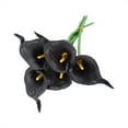 thumbnail image 1 of 10-Pack Realistic Artificial Calla Lilies, Black Silk Flowers for Home Wedding Centerpieces, Elegant Fake Floral Arrangements with Flexible Stems, Artificial Flowers Black, 1 of 6