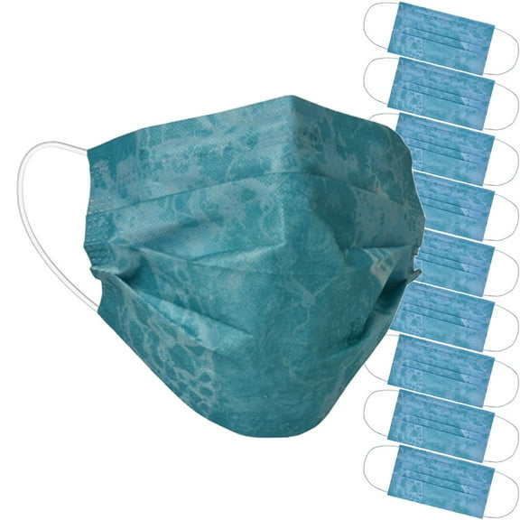10-Pack Realtree WAV3® Aqua Disposable Polyester Face Covering