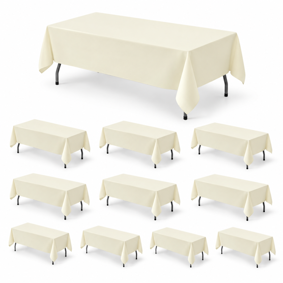 10 Pack Rectangle Tablecloths 90x156 Inch For 8ft Tables