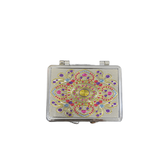10 Pack Rectangular Double Sided Compact Mirror, Stylish, Lightweight, Chic Accessory for Flawless On the Go Touch Ups, Unique Patterns Make It a Must Have Purse Essential for Beauty, Bulk, Gold