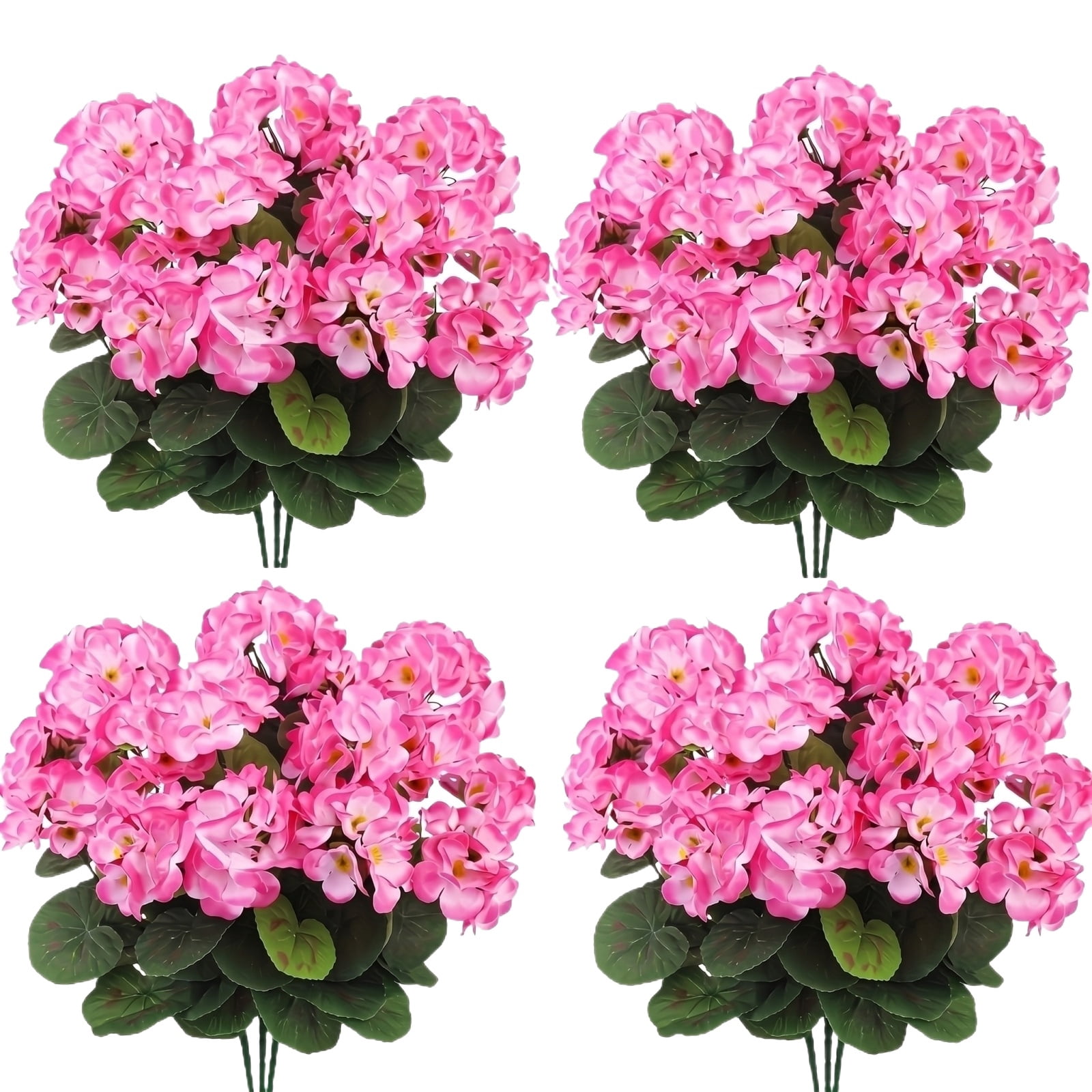 10 Pack Red Artificial Crabapple Flowers, UV Resistant Faux Flowers for Outdoors, Fuller Fake Crabapple Bundles for Planters, Window Boxes, Patio, Cemetery, Porch Decor