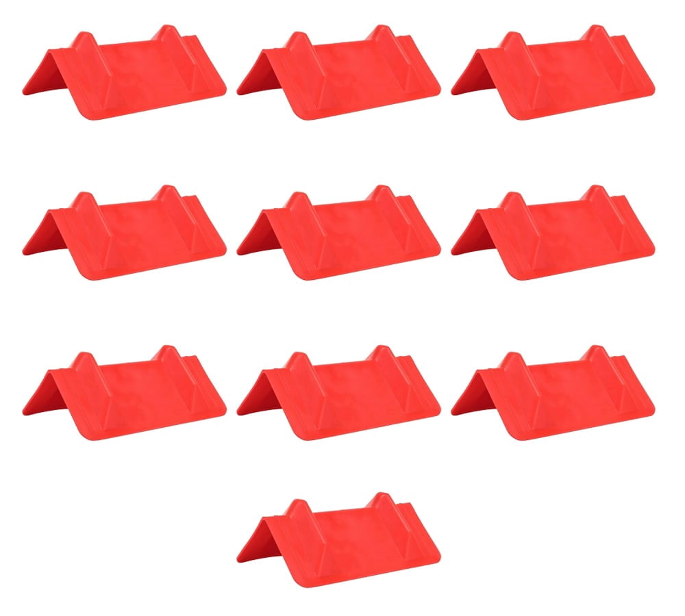 10 Pack Red Flatbed Edge Protectors - 4"x4"x11" Plastic V Board Flatbed Corner Protectors for Cargo Loads & Tie Down Strap Guard - Fit 1 Strap Up to 4"