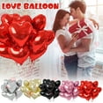 thumbnail image 1 of 10 Pack Red Heart-Shaped Mylar Foil Party Balloons - Shiny Glossy Finish Reusable Easy-To-Inflate Party Decorations For Festive Events - For S Birthdays Weddings, 1 of 7