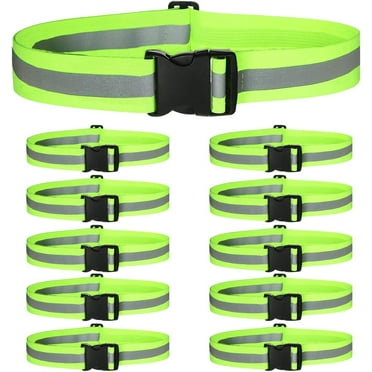 10 Pack Reflective Running Vests with 10pcs Reflective Slap Bands- High Visibility Safety Vest Reflector C-10pcs Belt