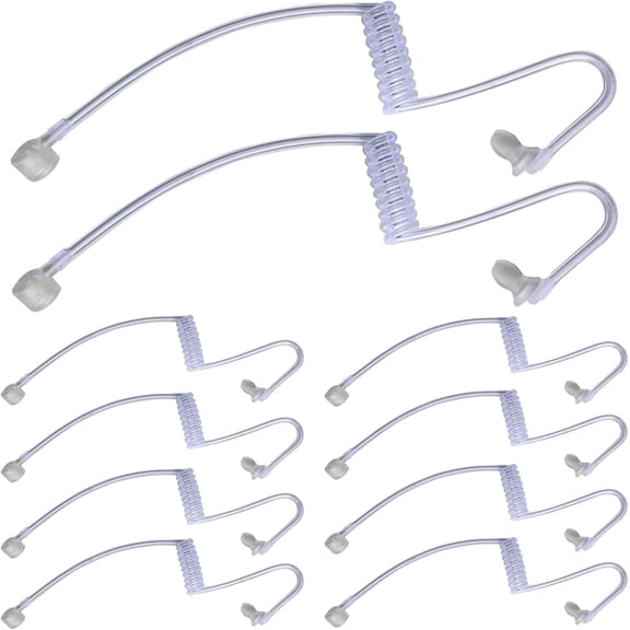 10-Pack Replacement Acoustic Coil Tube Two Way Radio Earpiece for Midland AVPH3 Baofeng Motorola Kenwood Retevis Walkie Talkie Headsets (LX-005A)
