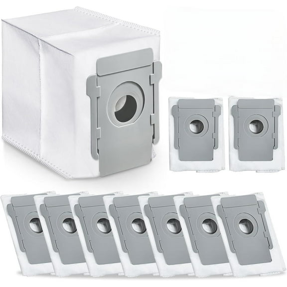 10 Pack Replacement Vacuum Bags for iRobot Roomba i2/i3/i3+/i4/i4+/i6/i6+/i7/i7+/i7plus/i8++/E5/E6/E7 Series Robot Vacuum Parts, Bulk Trash Bags Automatic Dirt Disposal Bin