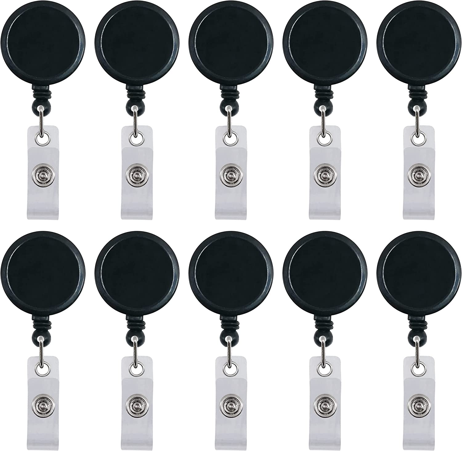 10 Pack Retractable ID Badge Holder Badge Reels with Swivel Alligator