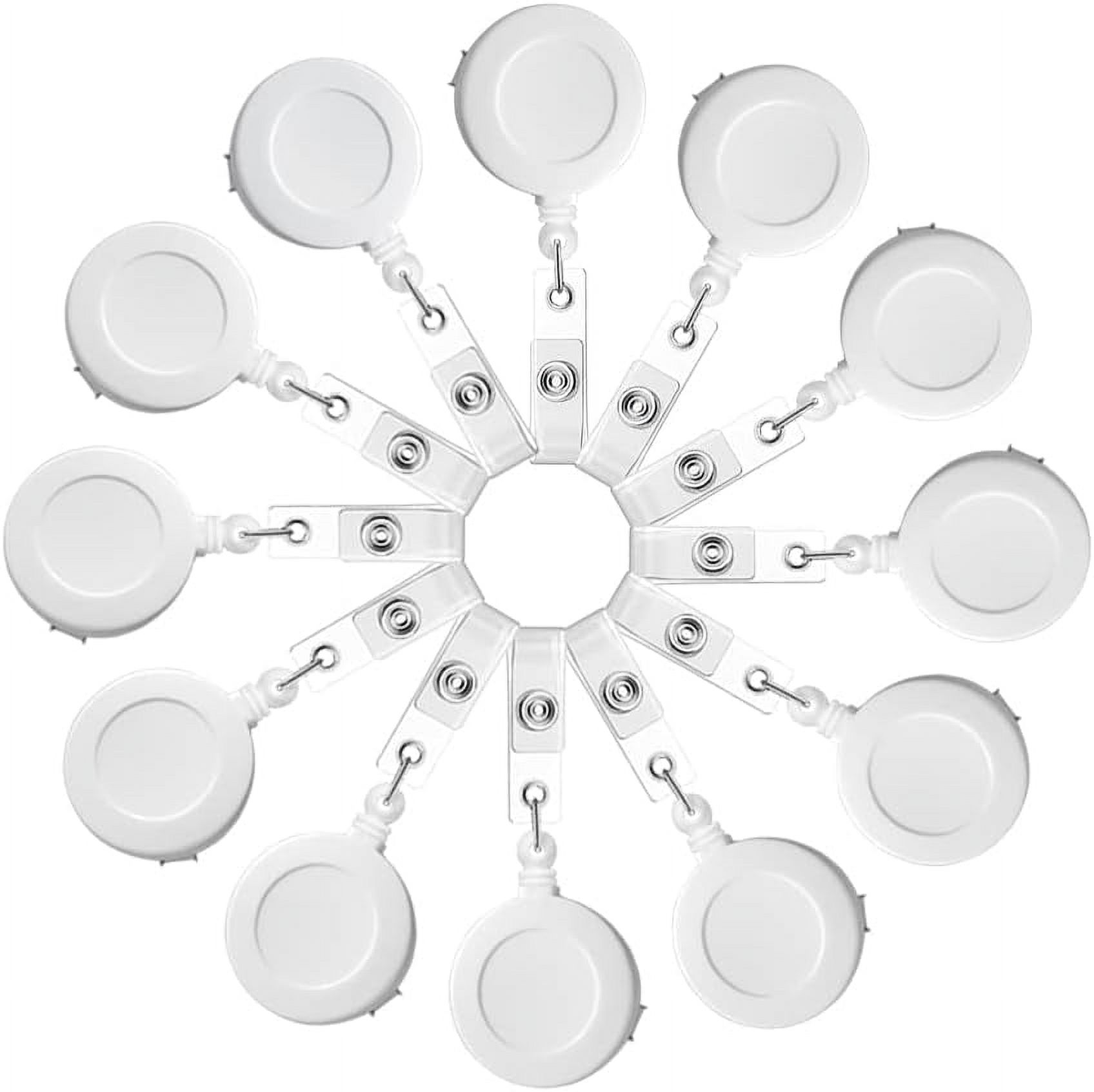  10 Pack Retractable ID Name Badge Holder Reels Bulk Premium White