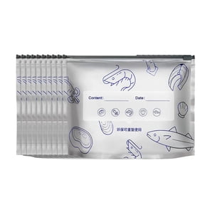 10-Pack Reusable Aluminum Foil Storage Bags - Airtight Sealable Food Bags for Snacks, Vegetables, Meat & More - Stand-Up Bottom Design for Easy Filling & Storage
