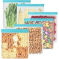 thumbnail image 1 of 10 Pack Reusable  Freezer Bags Dishwasher Safe, BPA Free Reusable Bags Silicone, Leakproof Reusable Storage Bags for Marinate Meats, Cereal, Vegetables, Home Organization(Blue), 1 of 10