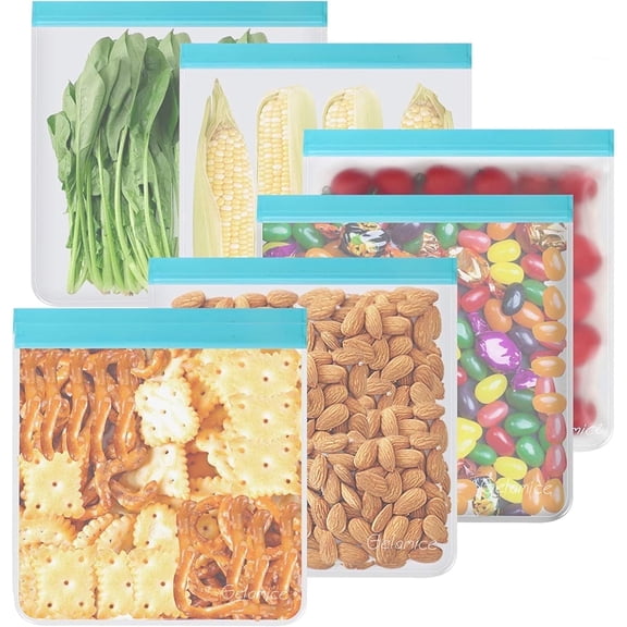 10 Pack Reusable  Freezer Bags Dishwasher Safe, BPA Free Reusable Bags Silicone, Leakproof Reusable Storage Bags for Marinate Meats, Cereal, Vegetables, Home Organization(Blue)