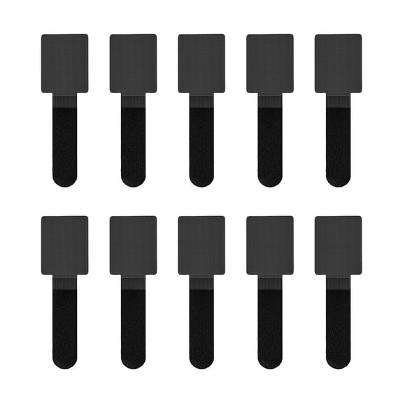 10 Pack Reusable Self-Adhesive Cable Management Straps Adjustable Hook and Loop Cord Organizers for Desk Wires, Headphones, Under Table Cable Management, Home and Office Use
