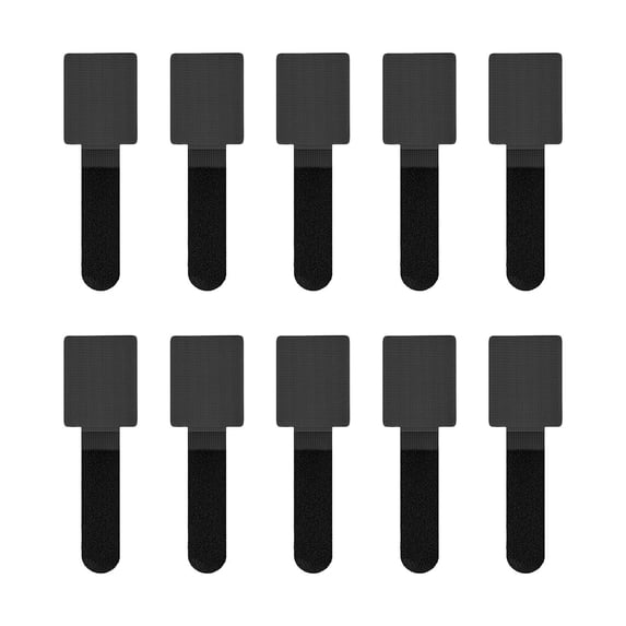 10 Pack Reusable Self-Adhesive Cable Management Straps Adjustable Hook and Loop Cord Organizers for Desk Wires, Headphones, Under Table Cable Management, Home and Office Use