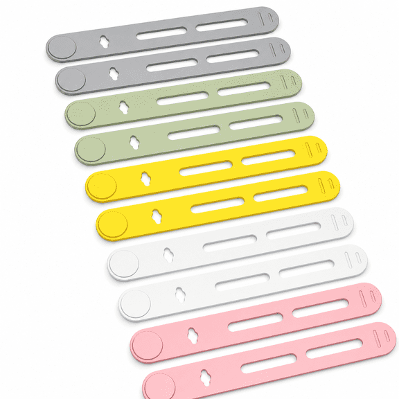 10 Pack Reusable Silicone Cable Ties, Flexible Cord Organizer Straps for Wires and Cables, Multicolor