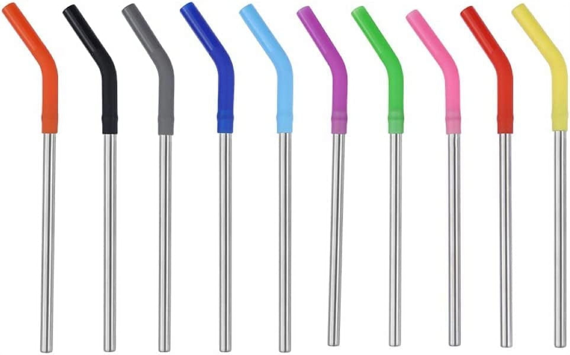 50 Pcs Silicone Straw Elbows Tips Rubber Metal Straws Tips Covers Reusable  Straws Soft Drinking Silicone Straw Tips Only Stainless Steel Straw with 2