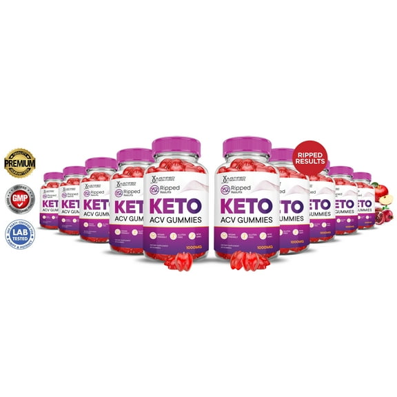 (10 Pack) Ripped Results Keto ACV Gummies 1000MG Dietary Supplement 600 Gummys