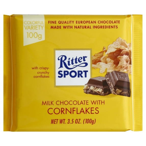 (10 Pack)Ritter Sport Chocolate Bar - Milk Chocolate - Corn flakes, 3.5 oz.