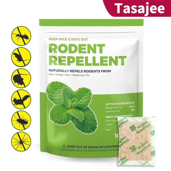10 Pack Rodent Repellent - Mice Repellent Indoor/Outdoor - Moth Balls for Rodents, Mouse Repellent Peppermint, Keep Mice Away, Peppermint to Repel Mice and Rats, Rat Repellent for House