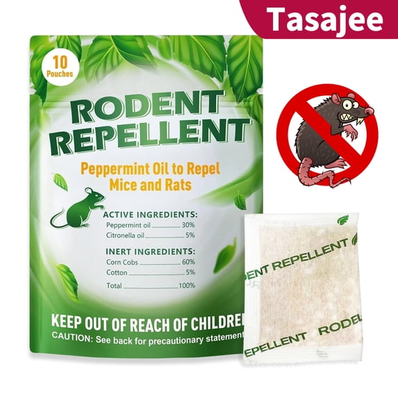 10 Pack Rodent Repellent - Mice Repellent Indoor/Outdoor - Moth Balls for Rodents, Mouse Repellent Peppermint, Keep Mice Away, Peppermint to Repel Mice and Rats, Rat Repellent for House