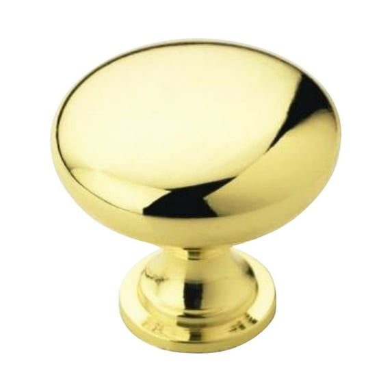 10 Pack Rok Amerock BP5300526 Round Polished Brass Cabinet Knob 1-1/4" Dia