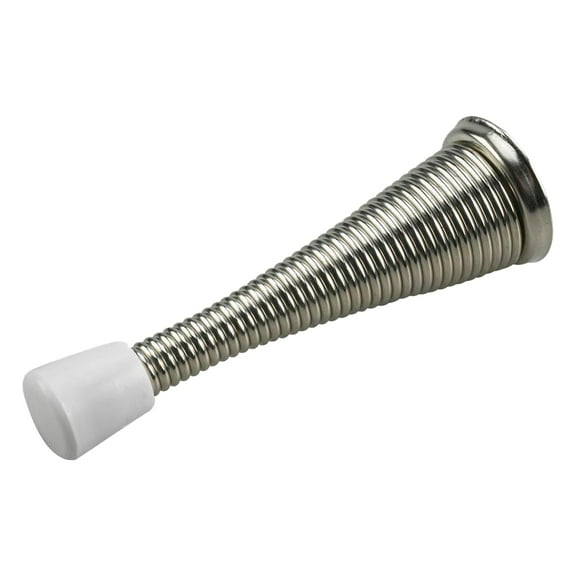 10 Pack Rok Hardware 3" Flexi Spring Heavy Duty Metal Doorstop, Brushed Nickel