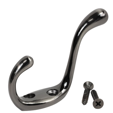 10 Pack Rok Hardware Heavy Duty Coat Hook, 3-1/2", Antique Nickel