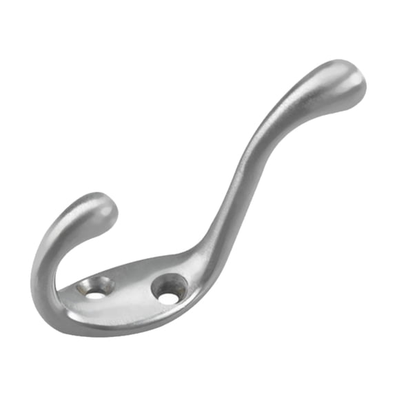 10 Pack Rok Hardware Heavy Duty Coat Hook, 3-1/2", Brushed Chrome