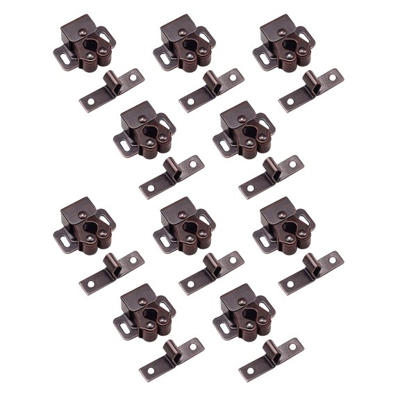 10-Pack Roller Catch Cabinet Latches Double Roll Door Fasteners for Kitchen Cabinet Cupboard