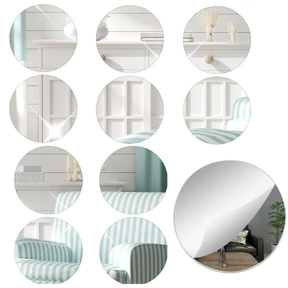10 Pack Round Mirrors for Centerpieces,Happon 5.9in Circle Mirror Candle Plate for Tables,Mirrors Trays,Acrylic Wedding Table Centerpiece Decorations,Party Decor and Crafts