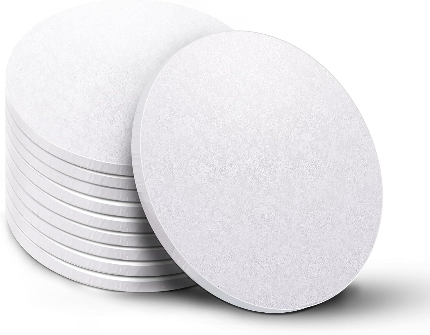 10-Pack Round White Cake Drum Board 10 Inch Sturdy 1/2 Inch Thick Full ...