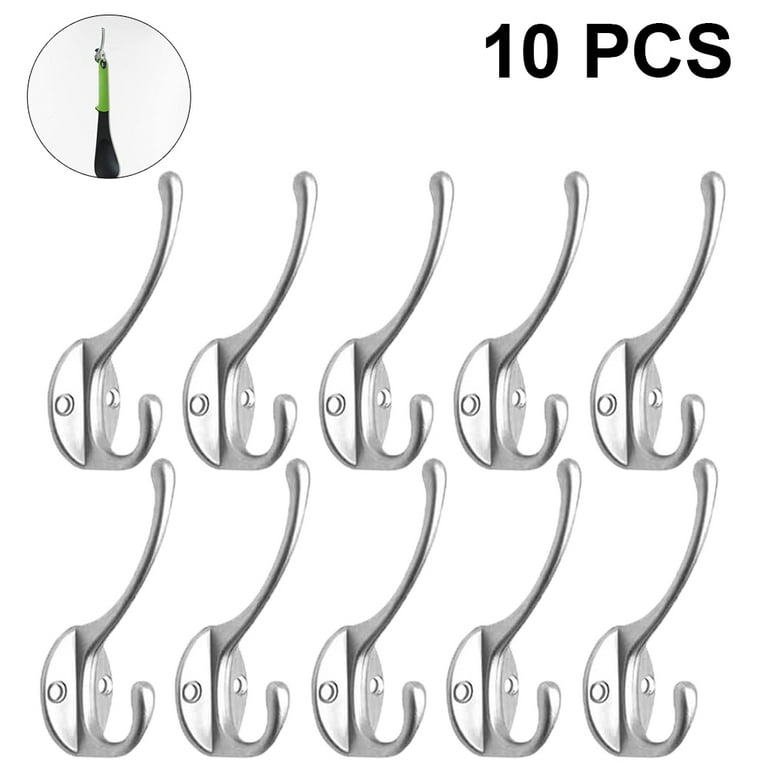 10 Pack Rustic Coat Hooks Wall Mounted Heavy Duty Dual Hooks Retro Double  Robe Hooks Utility Hooks with Screws for Hanging Coat, Bag, Hat, Towel,  Cup