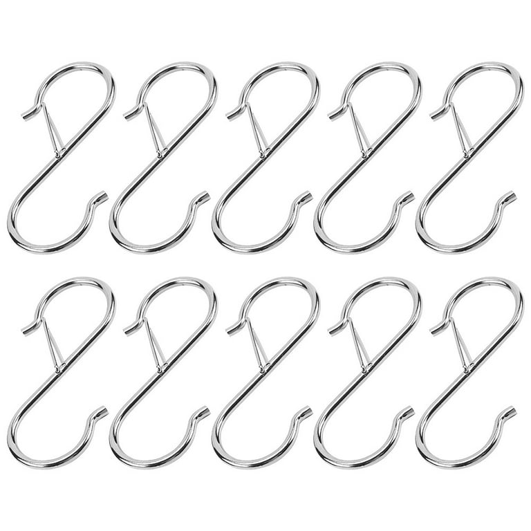 10 Pack S Hook, Coated S Hooks with Rubber Stopper Non Slip Heavy