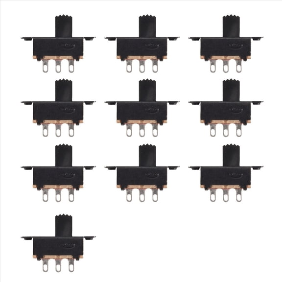 10Pack SS22F25G7 Mini DPDT 2P2T PanelMount Slide Switches with Solder Lugs